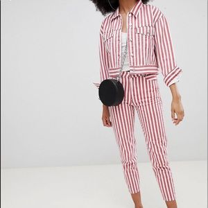 ASOS high-waisted striped mom jeans!